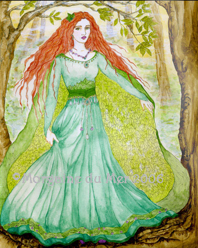 Lady of the Greenwood Print Pagan Nature Mythology Art