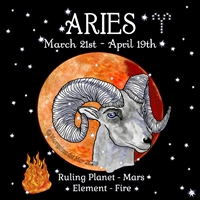 Aries Sun Sign Zodiac Print black sky background