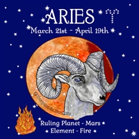Aries Sun Sign Zodiac Print blue sky background