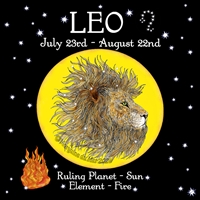 Leo Sun Sign Zodiac Print black sky background