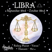 Libra Sun Sign Zodiac Print black sky background