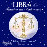 Libra Sun Sign Zodiac Print blue sky background Wall or Altar Art