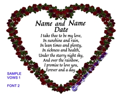 Red_Roses_Entwined_Heart Custom Wedding Vows Print on white