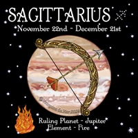 Sagittarius Sun Sign Zodiac Print black sky background