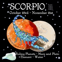 Scorpio Sun Sign Zodiac Print black sky background