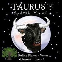 Taurus Sun Sign Zodiac Print black sky background