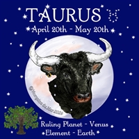 Taurus Sun Sign Zodiac Print blue sky background